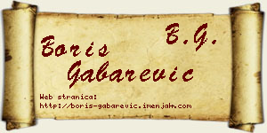 Boris Gabarević vizit kartica